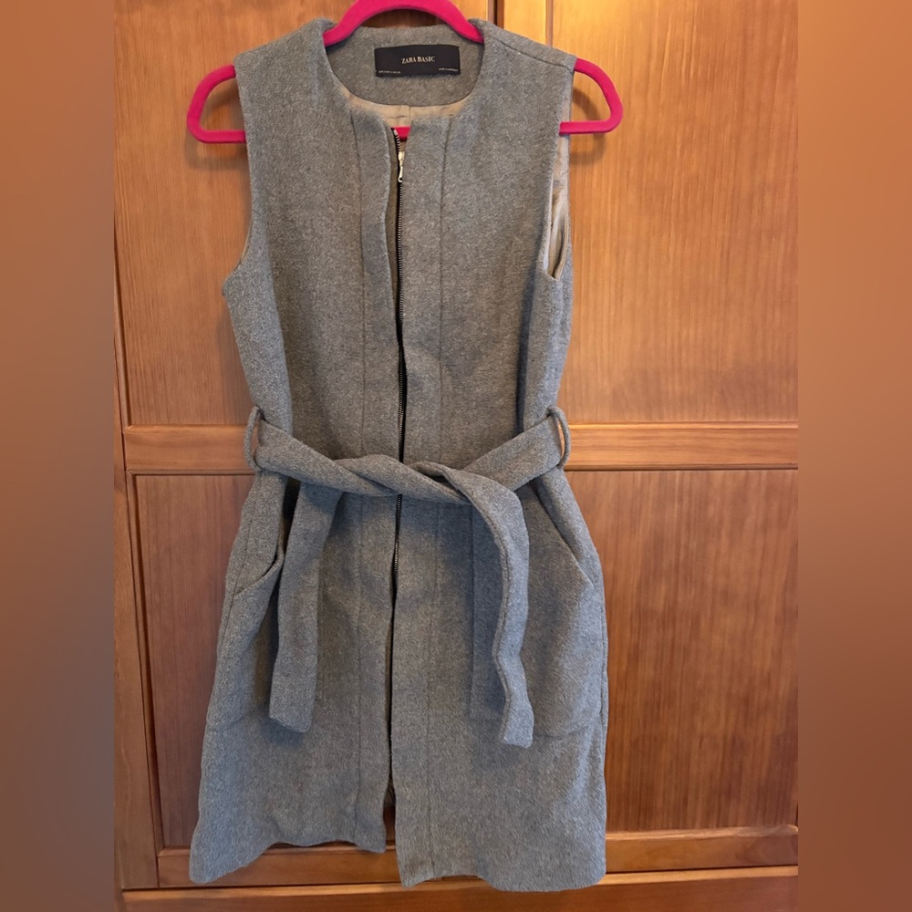 Zara Gray Belted Coat
